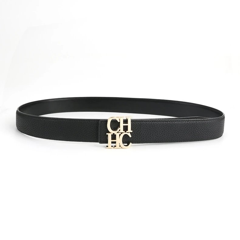 Carolina Herrera Belts CH monogram buckle pebbled belt image 4