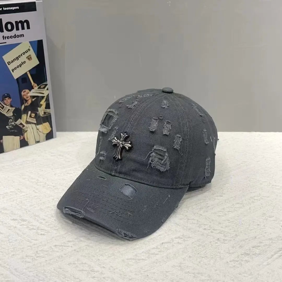 Unbranded Hats Distressed Cross Embellished Baseball Cap image 4