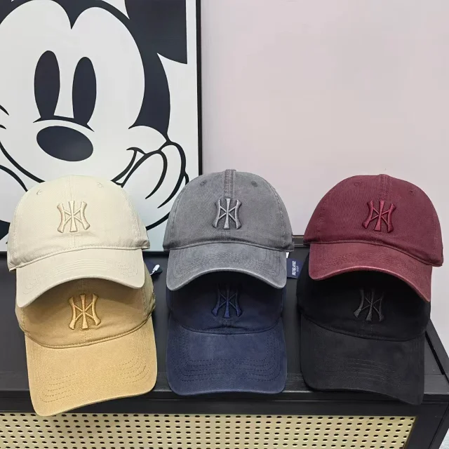 Unbranded Hats Washed cotton baseball cap with embroidered NY monogram product detail image 1