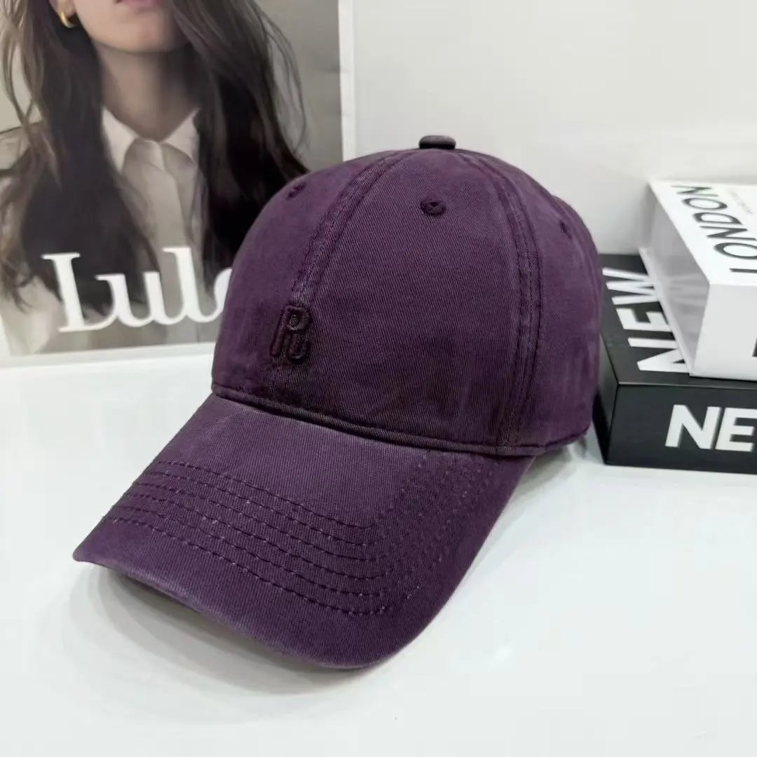 Unbranded Hats Embroidered R Baseball Cap — purple