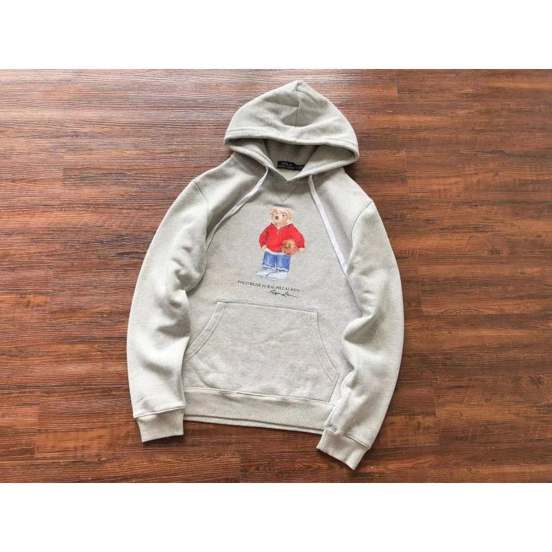 Ralph Lauren Hoodies & Sweatshirts Polo Bear Graphic Pullover Hoodie — L048 gray
