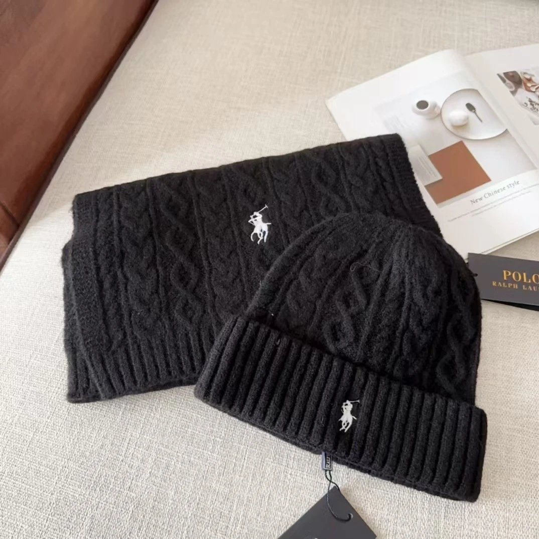 Polo Ralph Lauren Cable Knit Beige Navy Gray Black Classic Beanie Hat