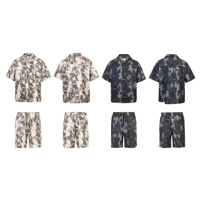 Tie Dye Short Sleeve Shirt and Shorts Set