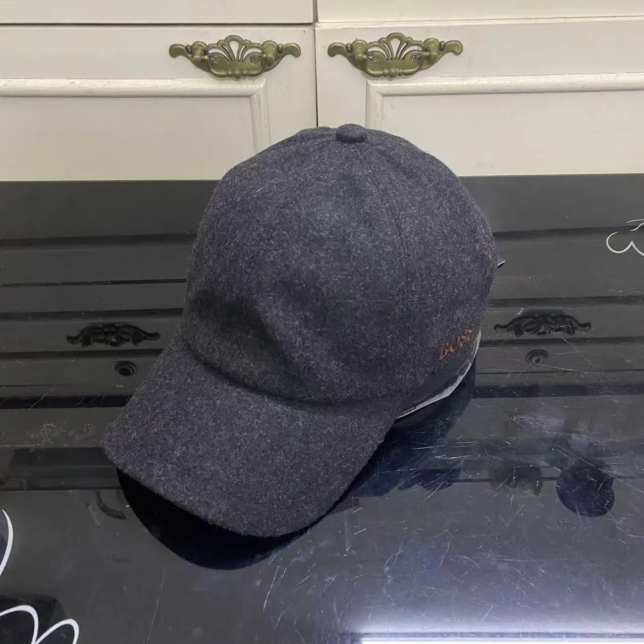 Unbranded Hats Wool-Blend Baseball Cap — Dark gray
