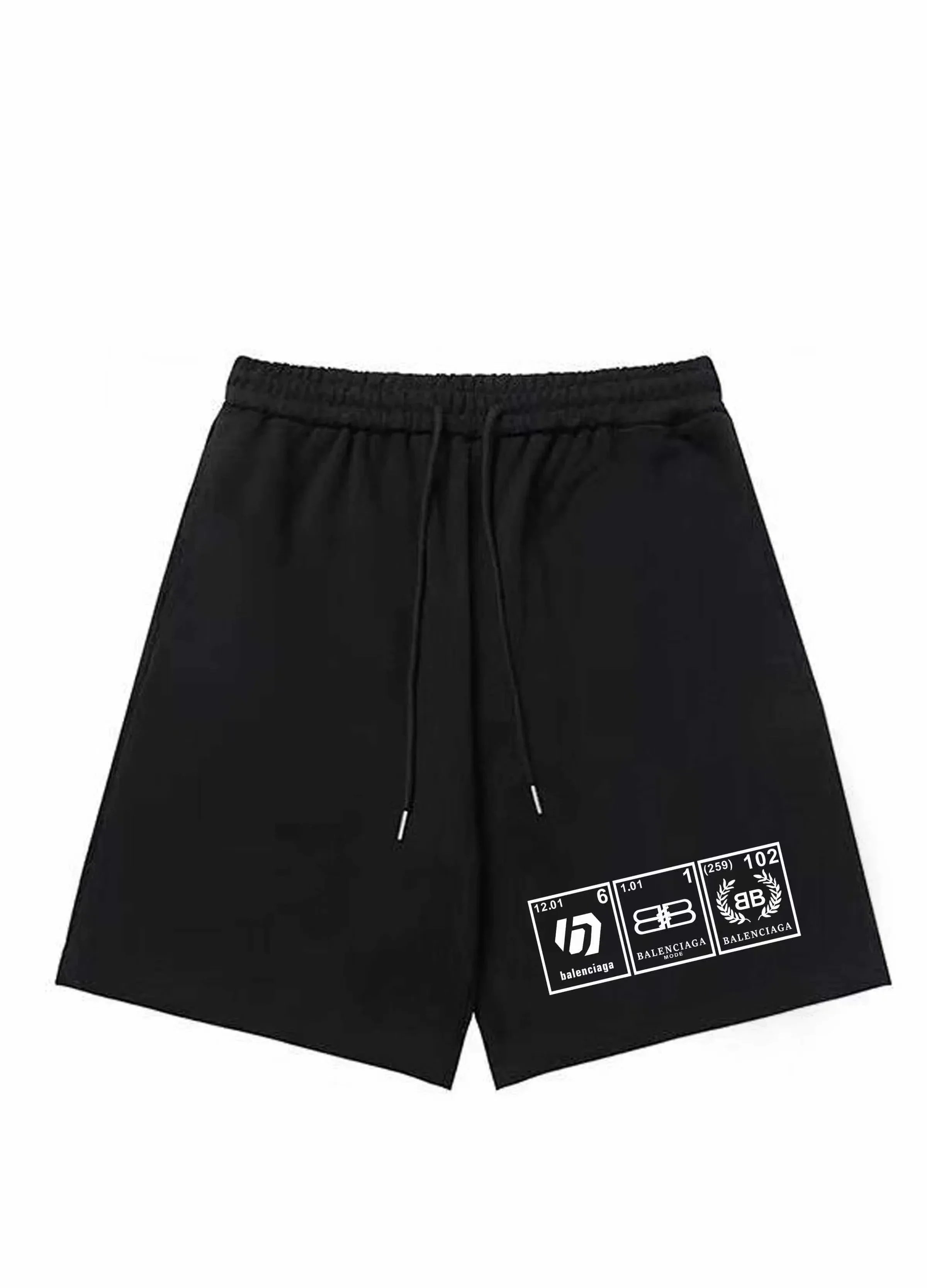 Balenciaga Shorts Elastic-Waist Drawstring Logo-Print — 21