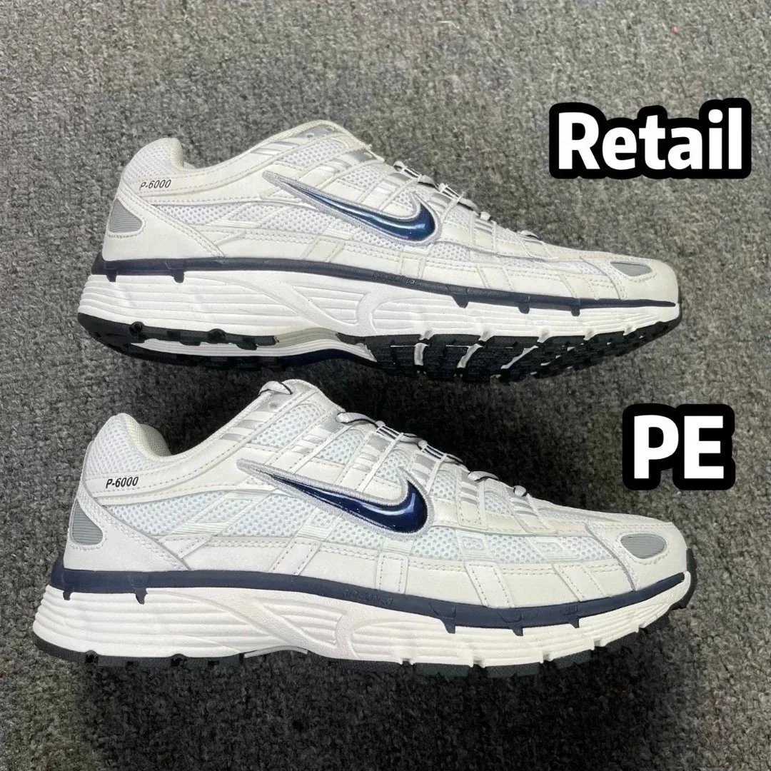 Nike P-6000 White Navy Mesh Running Shoes