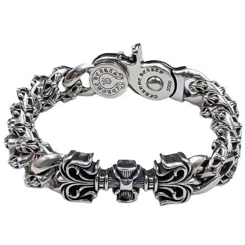 Chrome Hearts 2000 Silver Gothic Curb Chain Bracelet