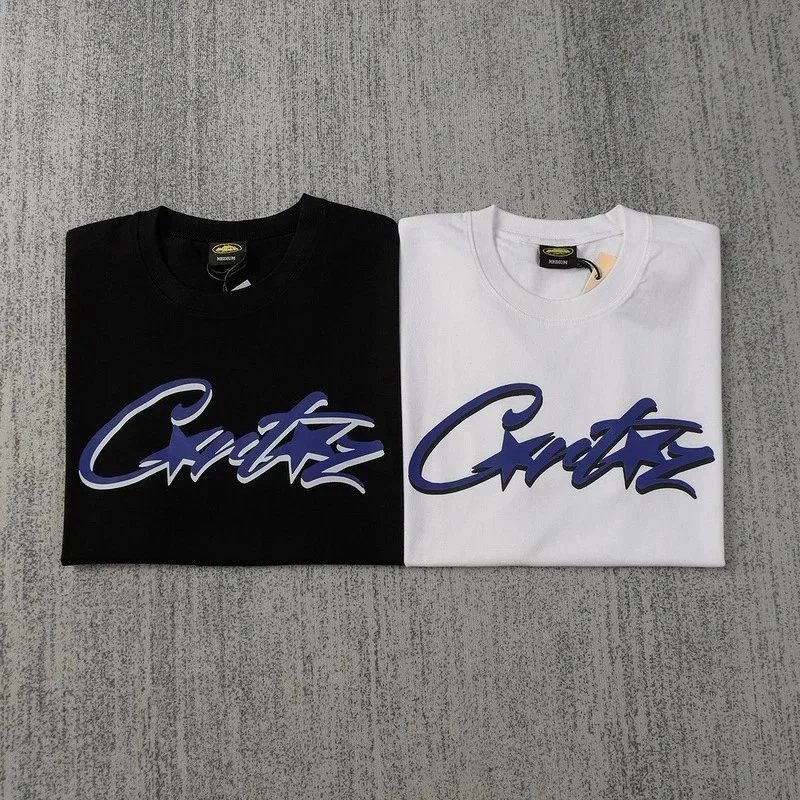 Corteiz White Black Script Logo Graphic T-Shirt