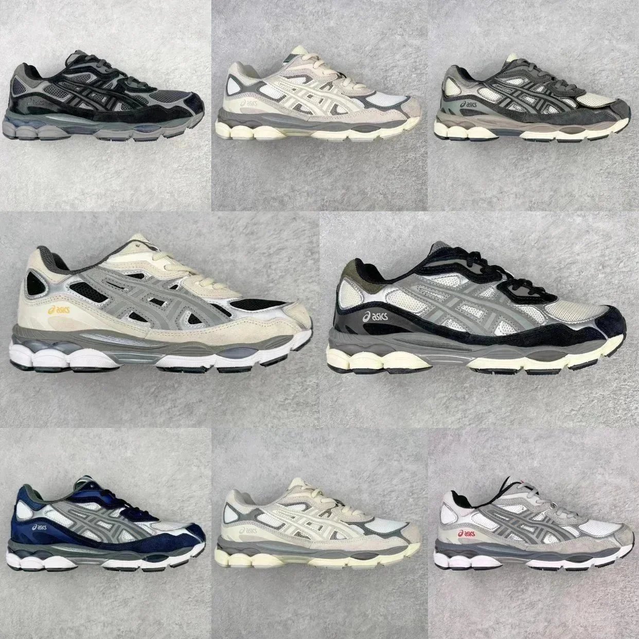 Asics Gel-Kayano 14 Grey Black White Mesh Running Sneakers