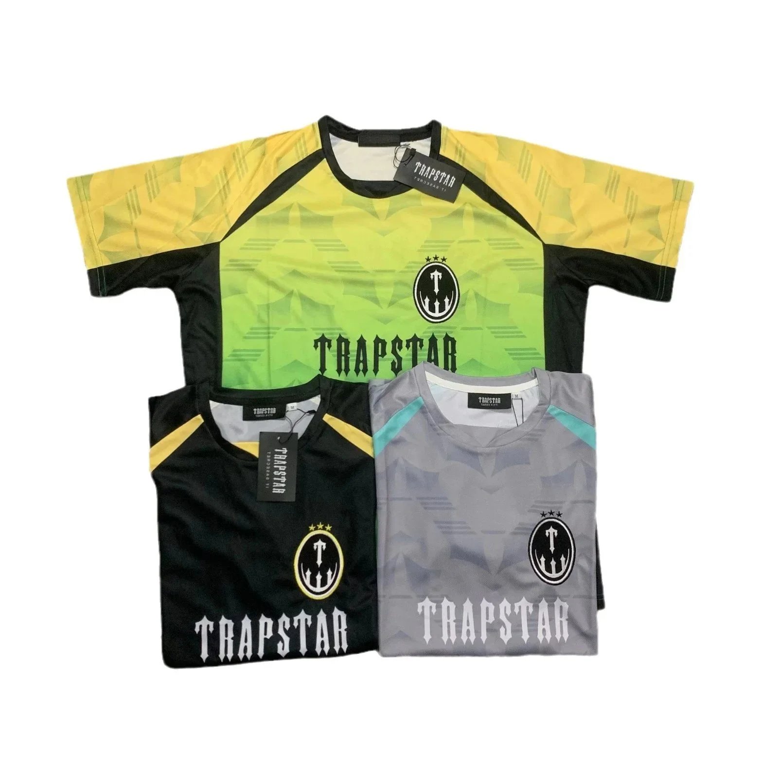 Trapstar Short Sleeve Graphic T-Shirt Yellow Green Black Sporty