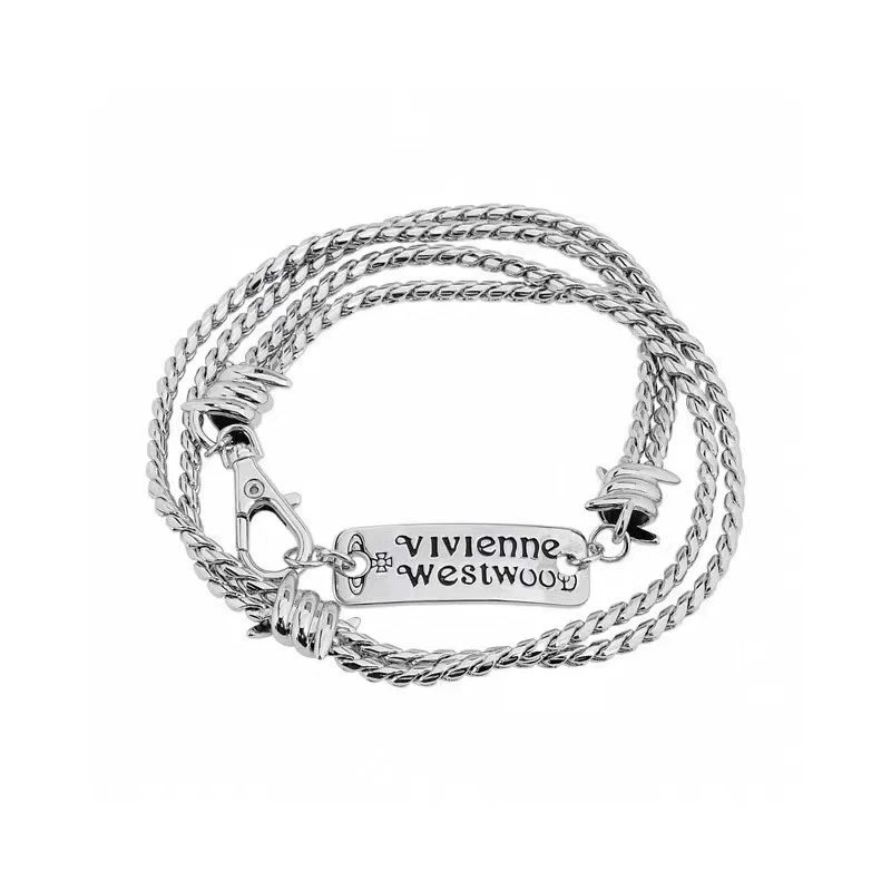 Vivienne Westwood Silver Barbed Wire Chain Necklace