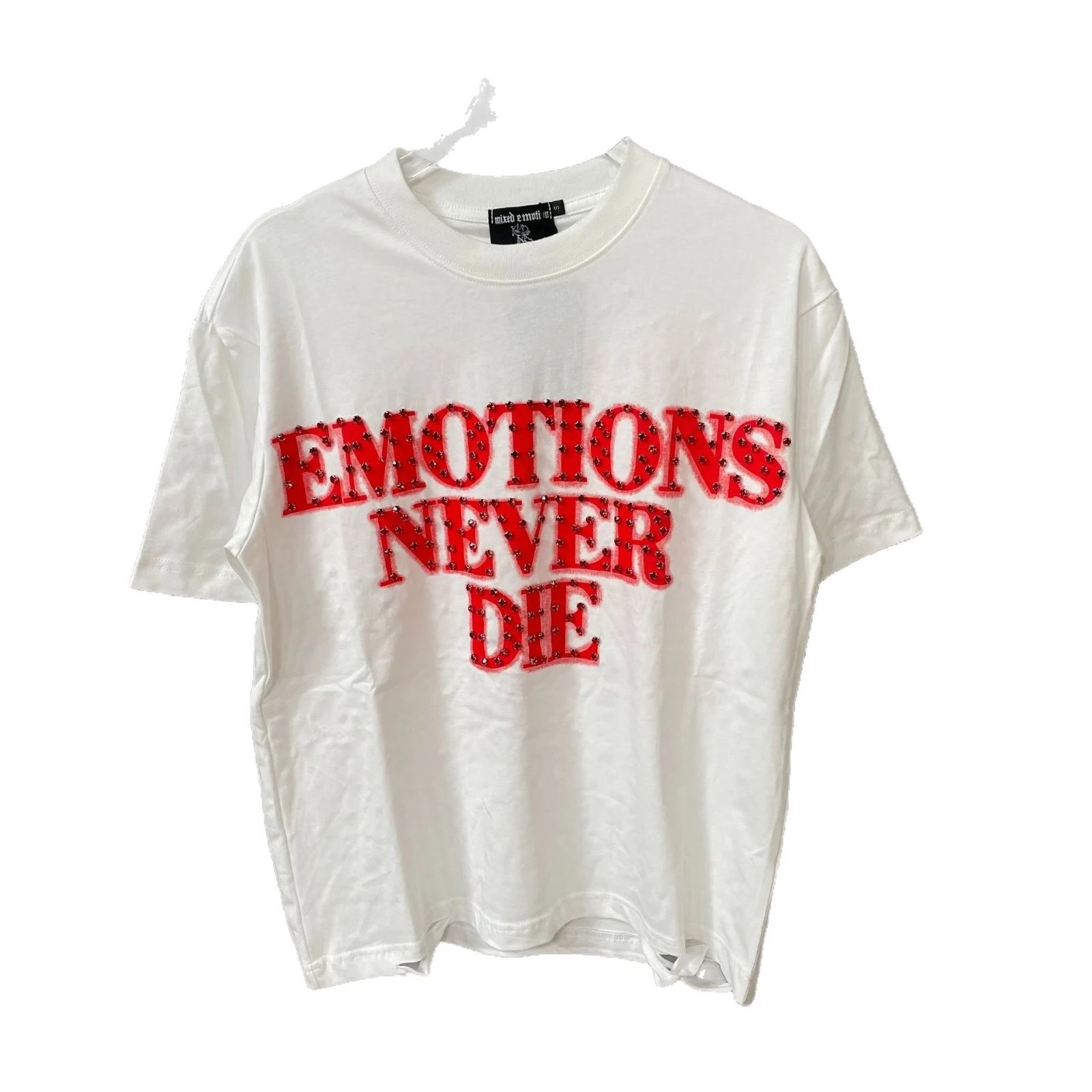 Mixed Emotion T-Shirts Rhinestone Emotions Never Die Graphic image 4