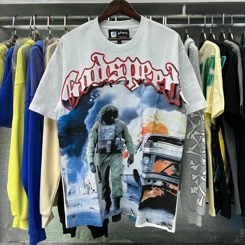 Godspeed Graphic Print Black White Cream Vintage Streetwear T-Shirt