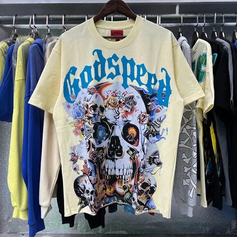 Godspeed Graphic Print Black White Cream Vintage Streetwear T-Shirt