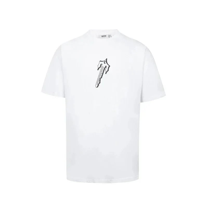 White Black Graphic Print Keychain Motif T-Shirt
