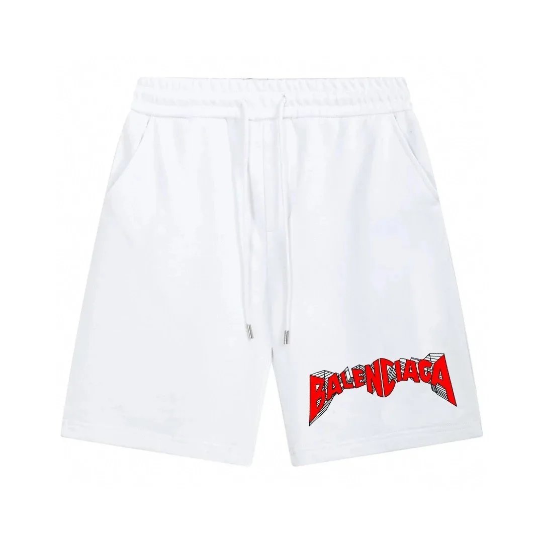 Balenciaga Shorts Elastic-Waist Drawstring Logo-Print image 8