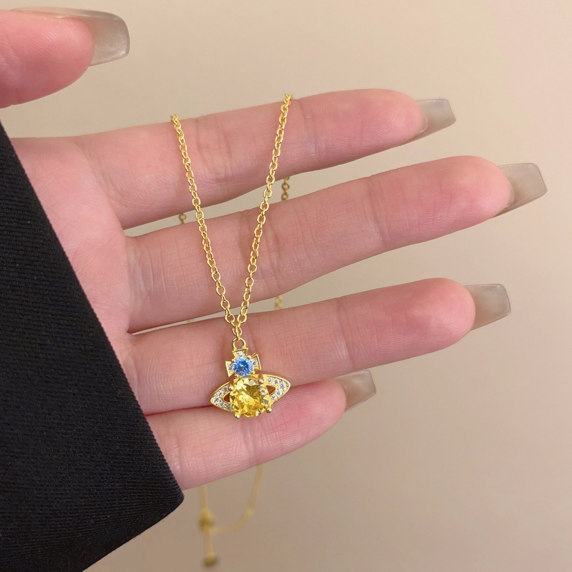Vivienne Westwood Orb Silver Clear Crystal Pendant Necklace