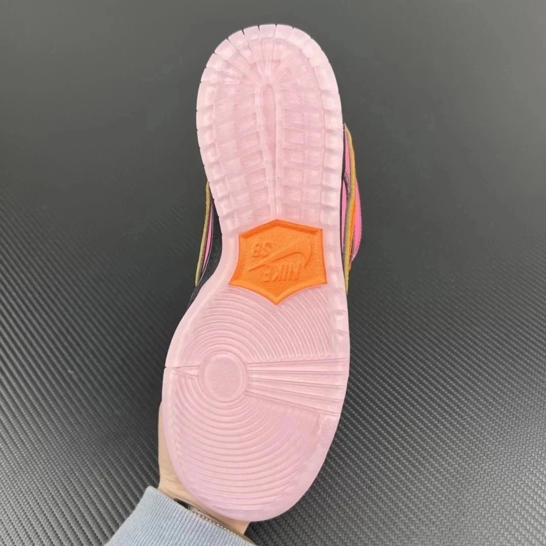 Nike Dunk Low Pink Orange Swoosh Casual Sneakers
