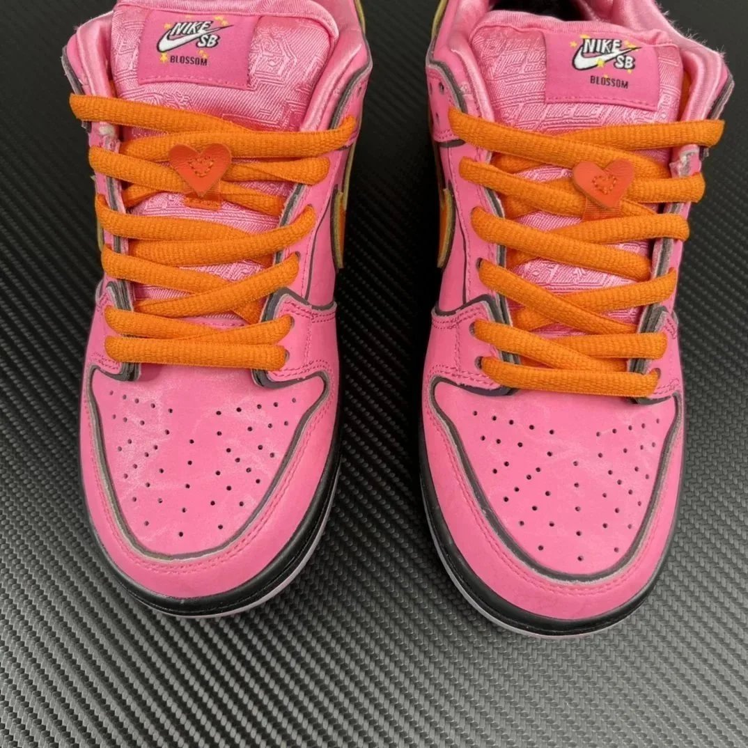 Nike Dunk Low Pink Orange Swoosh Casual Sneakers