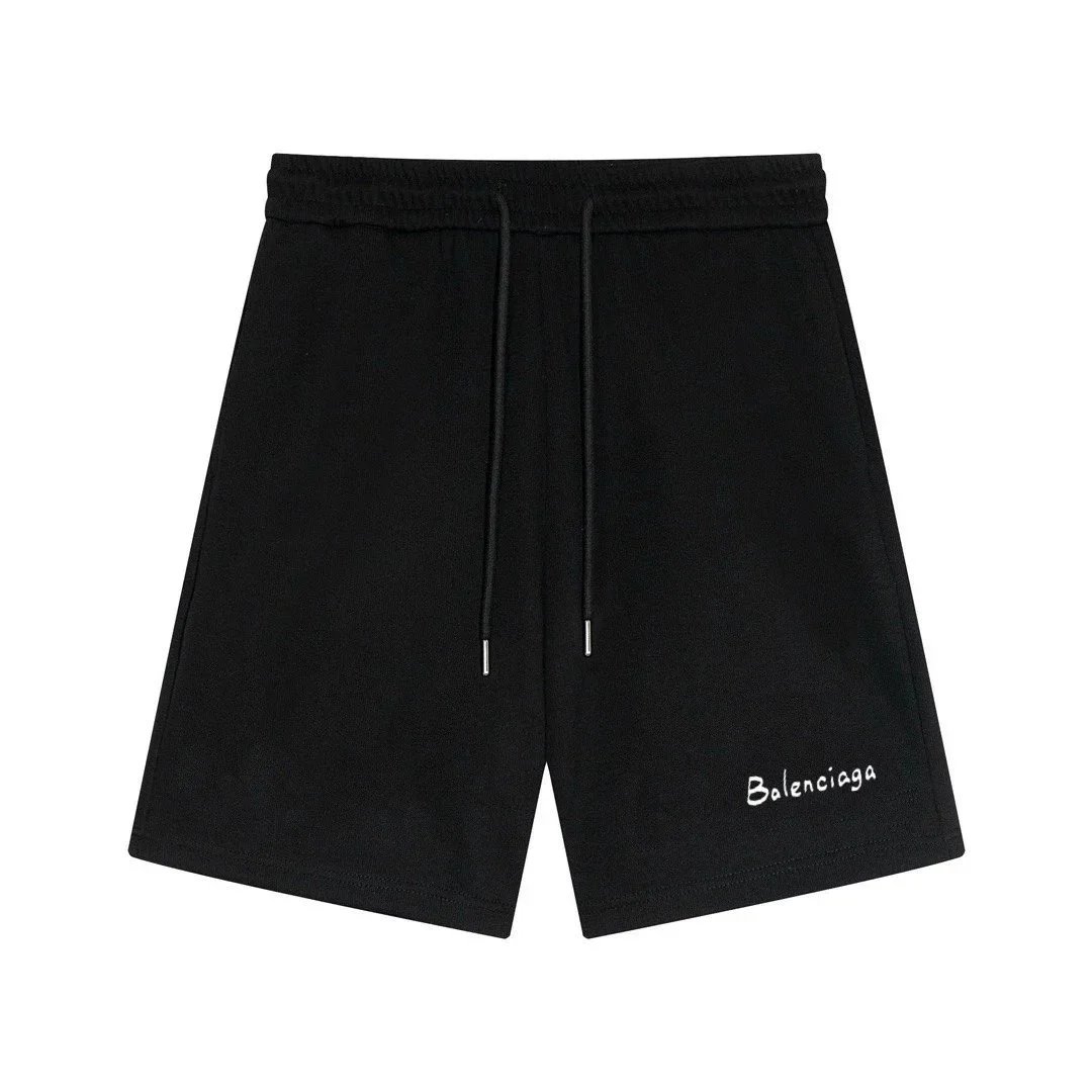 Balenciaga Shorts Elastic-Waist Drawstring Logo-Print — 30