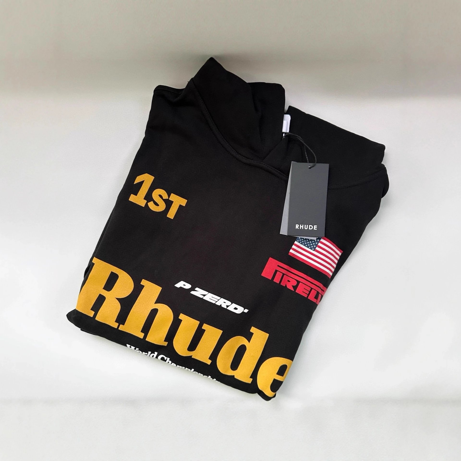 Rhude P Zero Black Oversized Hoodie