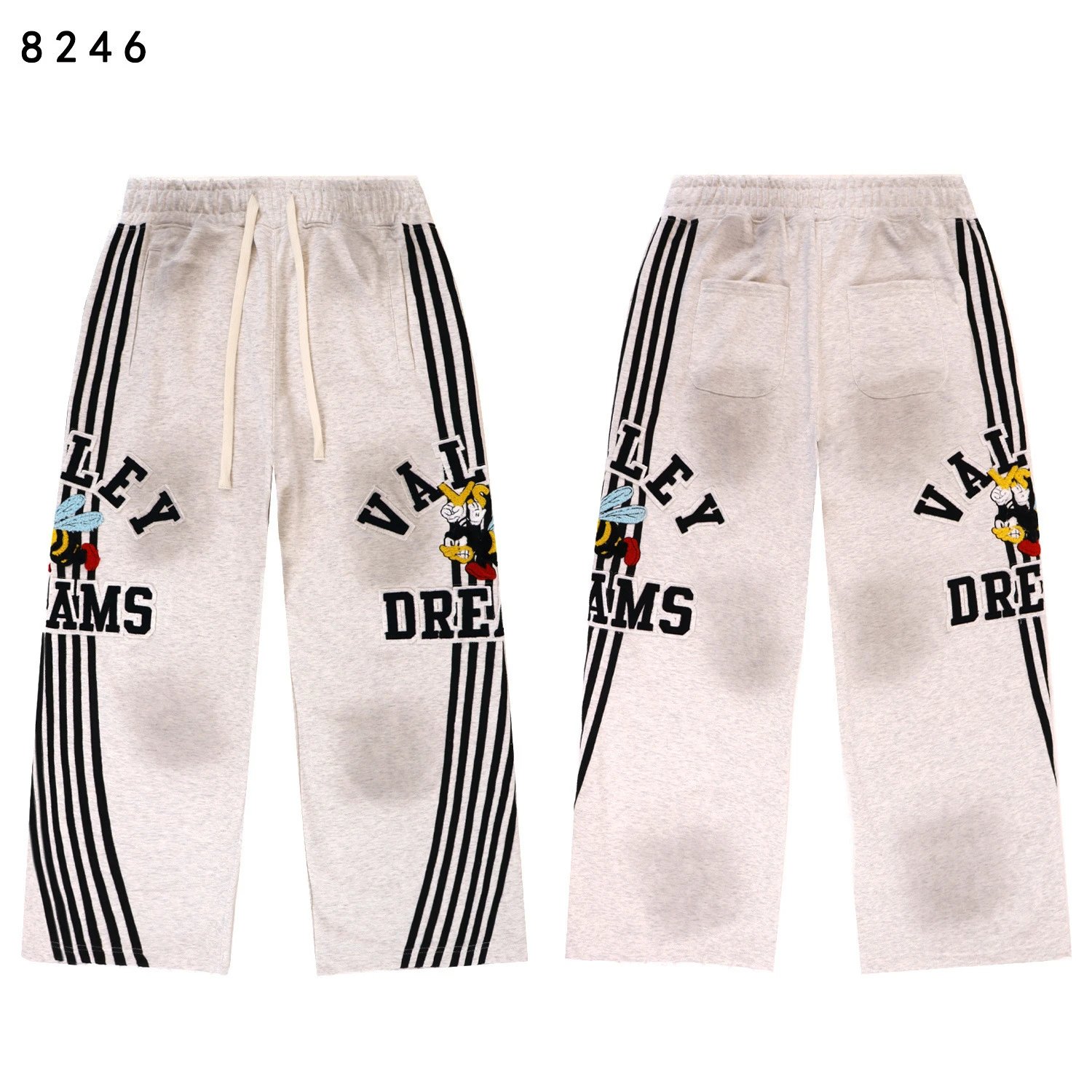 Vale Forever Hoodies & Sweatshirts Striped Bee Graphic Hoodie — Washed gray pants