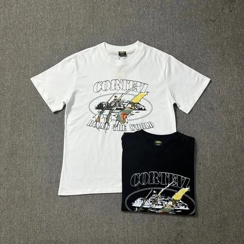 Cortez Graphic Print White Black Streetwear T-Shirt