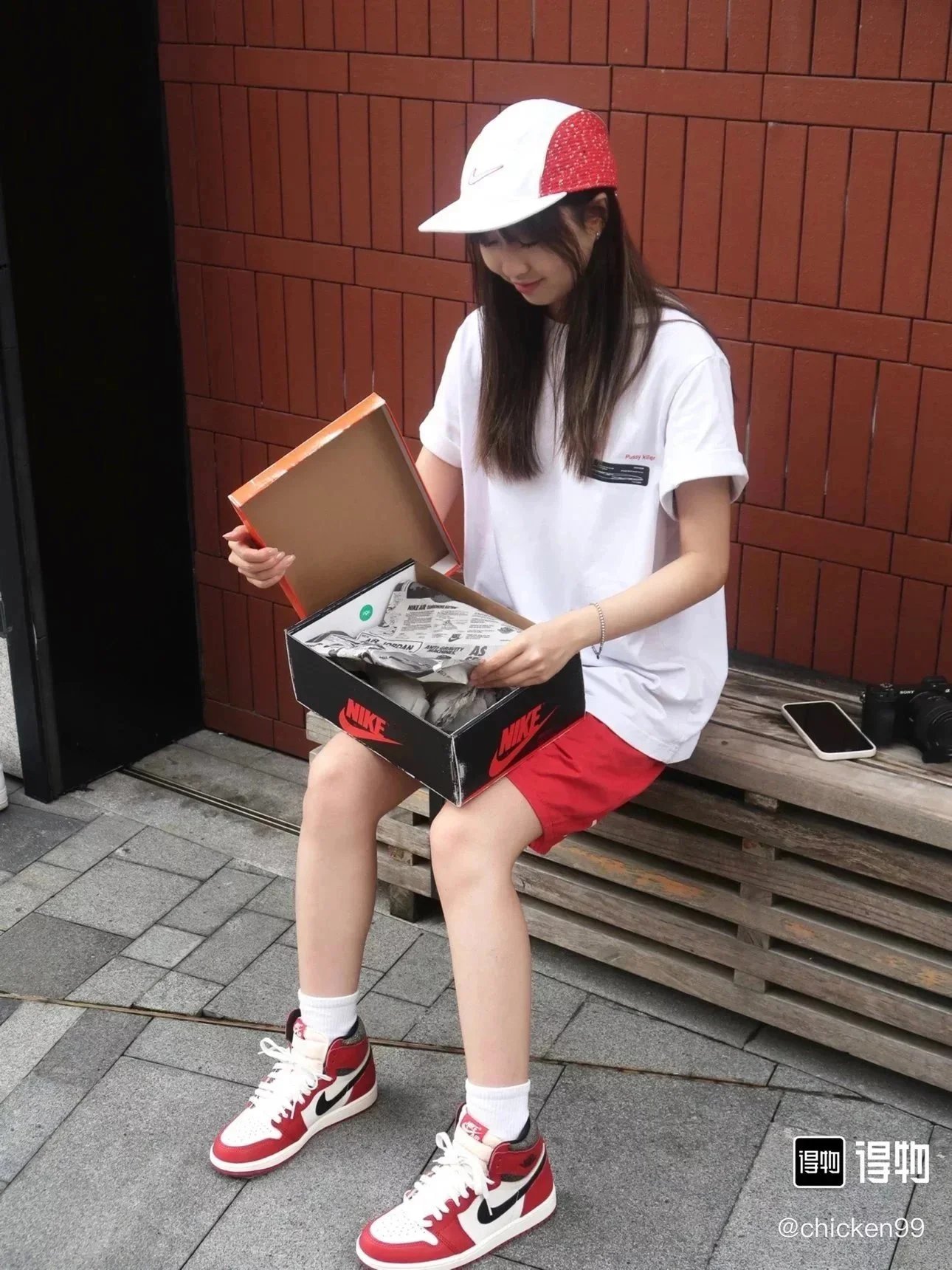 Nike Air Jordan 1 Red White Black High Top Sneakers
