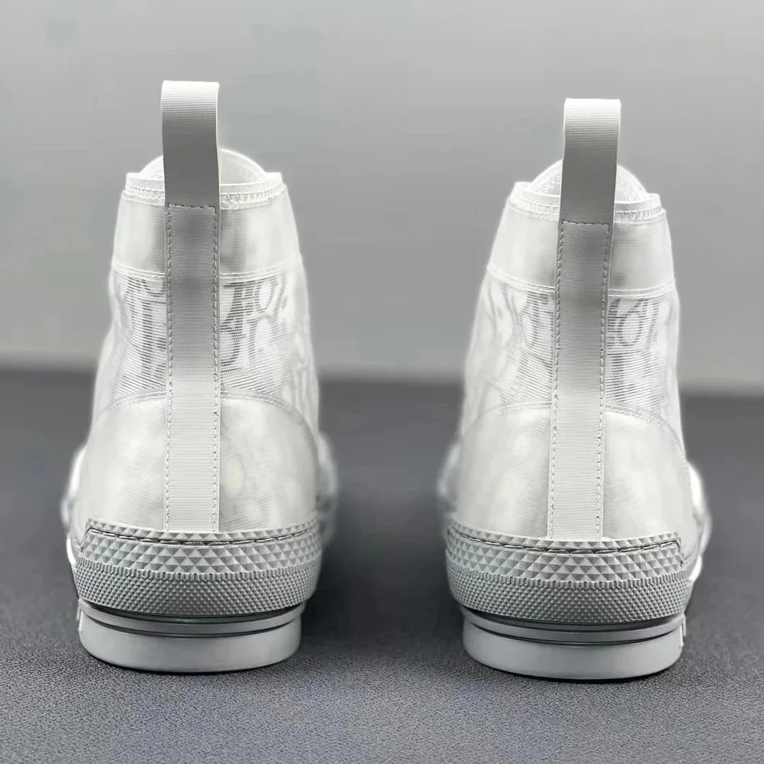Dior B23 Light Blue Oblique Print High Top Sneakers
