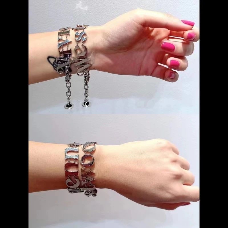 Vivienne Westwood Gold Tone Logo Chain Bracelet