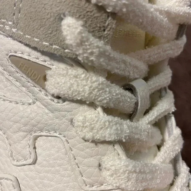 Fendi Sneakers Low-top lace-up leather and suede product detail image 4
