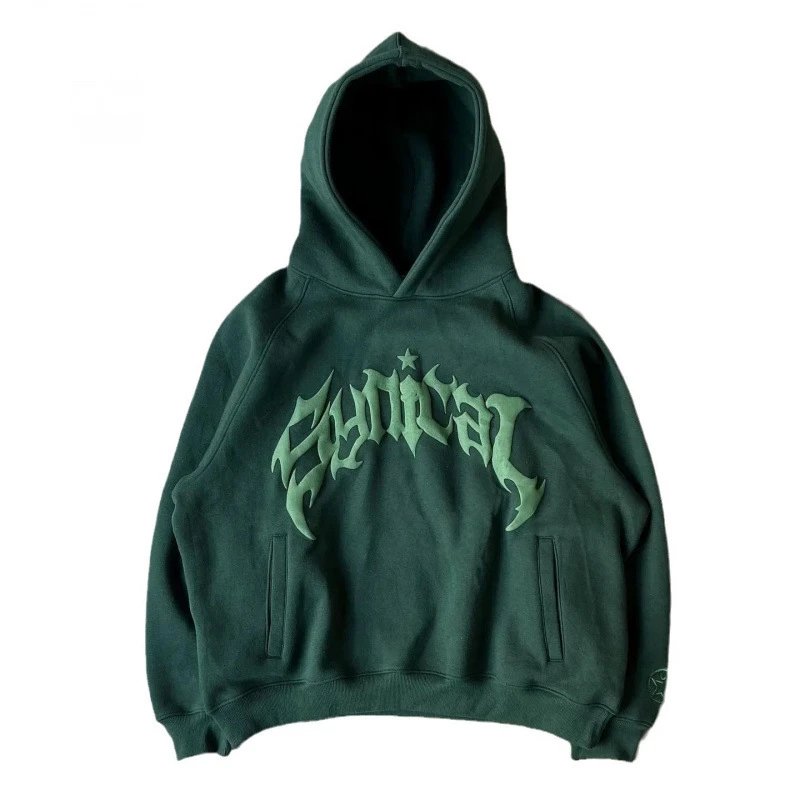 Cynical Hooded Sweatshirt Black Gothic Streetwear