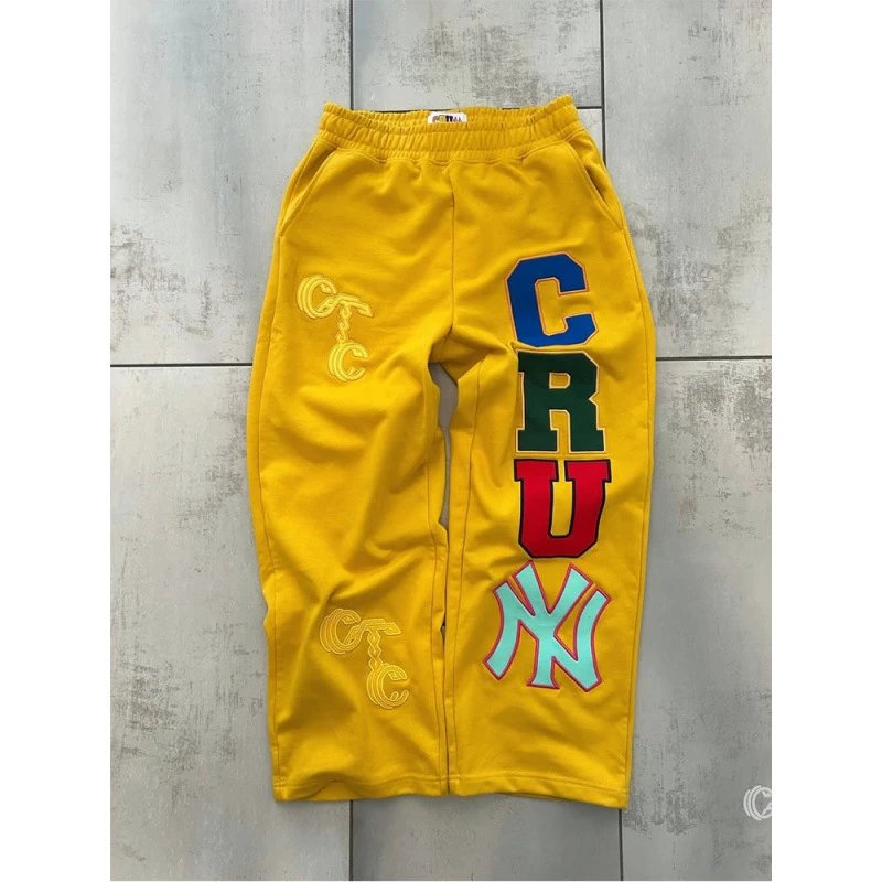 Unbranded Trousers Straight-Leg Graphic Appliqué — Yellow (customized)