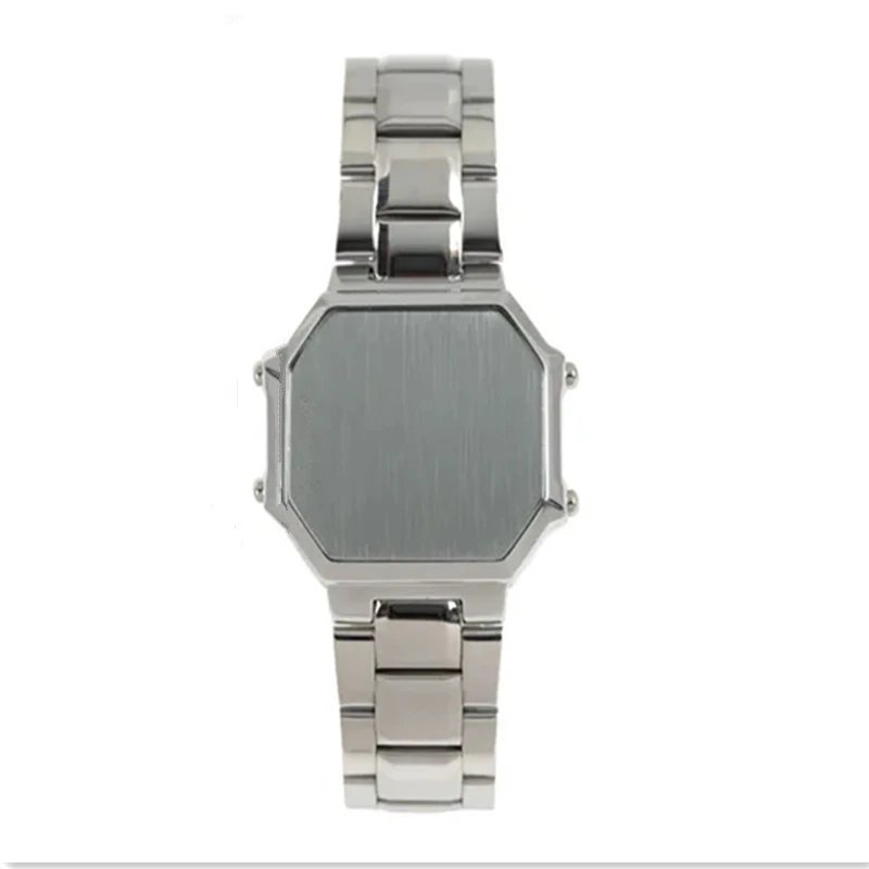 Stainless Steel Octagonal Face Silver Minimalist Watch