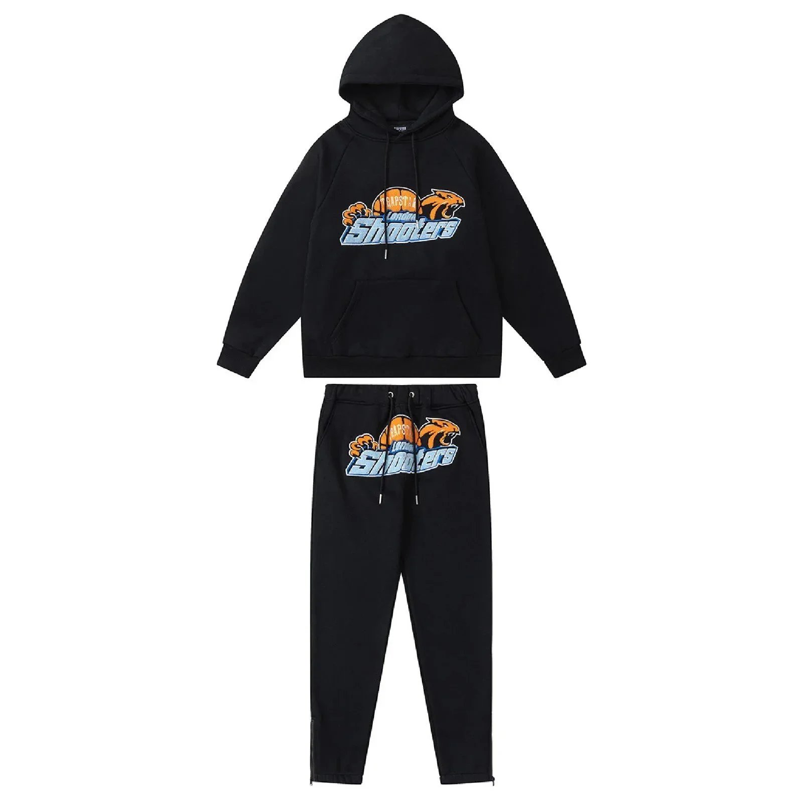Trapstar Hoodie And Jogger Set Gray Black Streetwear