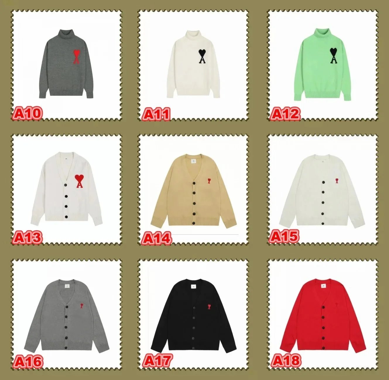 Ami Paris Heart Logo Knit Sweater