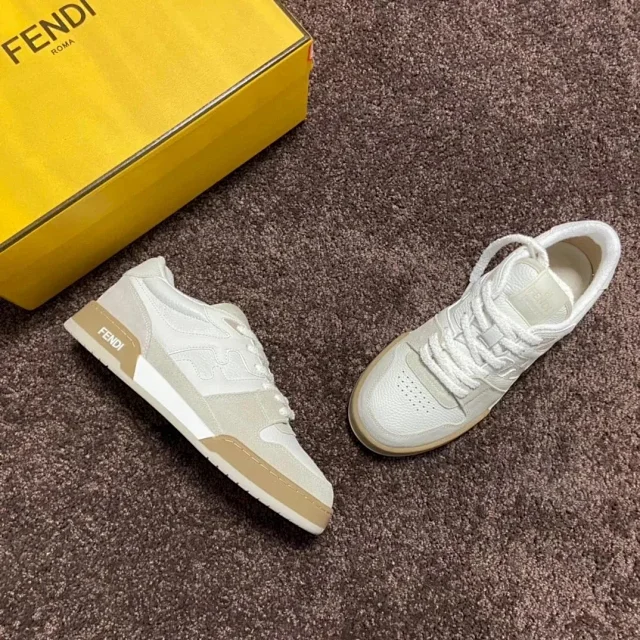 Fendi Sneakers Low-top lace-up leather and suede product detail image 31