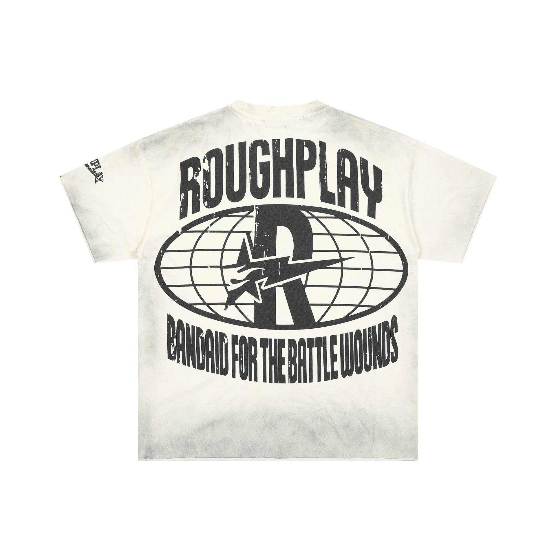 Roughplay Graphic Print Off White Distressed T Shirt