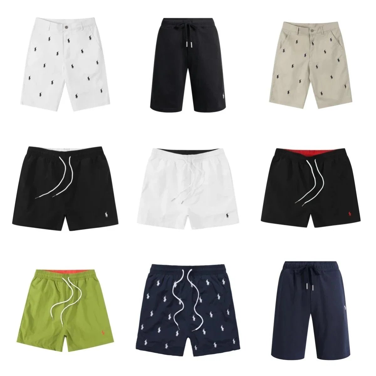 Polo Ralph Lauren Embroidered Logo Shorts White Black Beige Green Navy Casual Swim Trunks