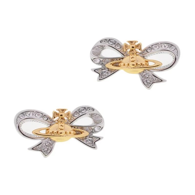 Vivienne Westwood Orb Bow Silver Gold Crystal Jewelry Set