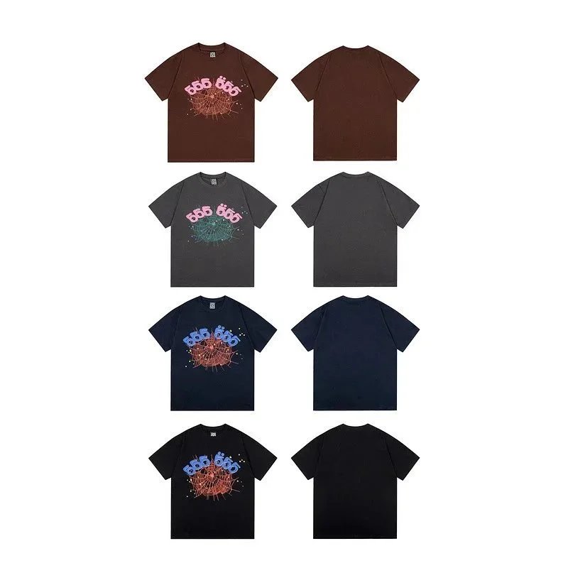 Graphic Tee 666 Spiderweb Brown Gray Navy Black Streetwear