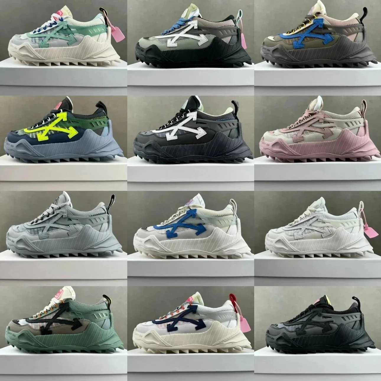 Off-White Diag Arrow Multi-Color Chunky Sneakers