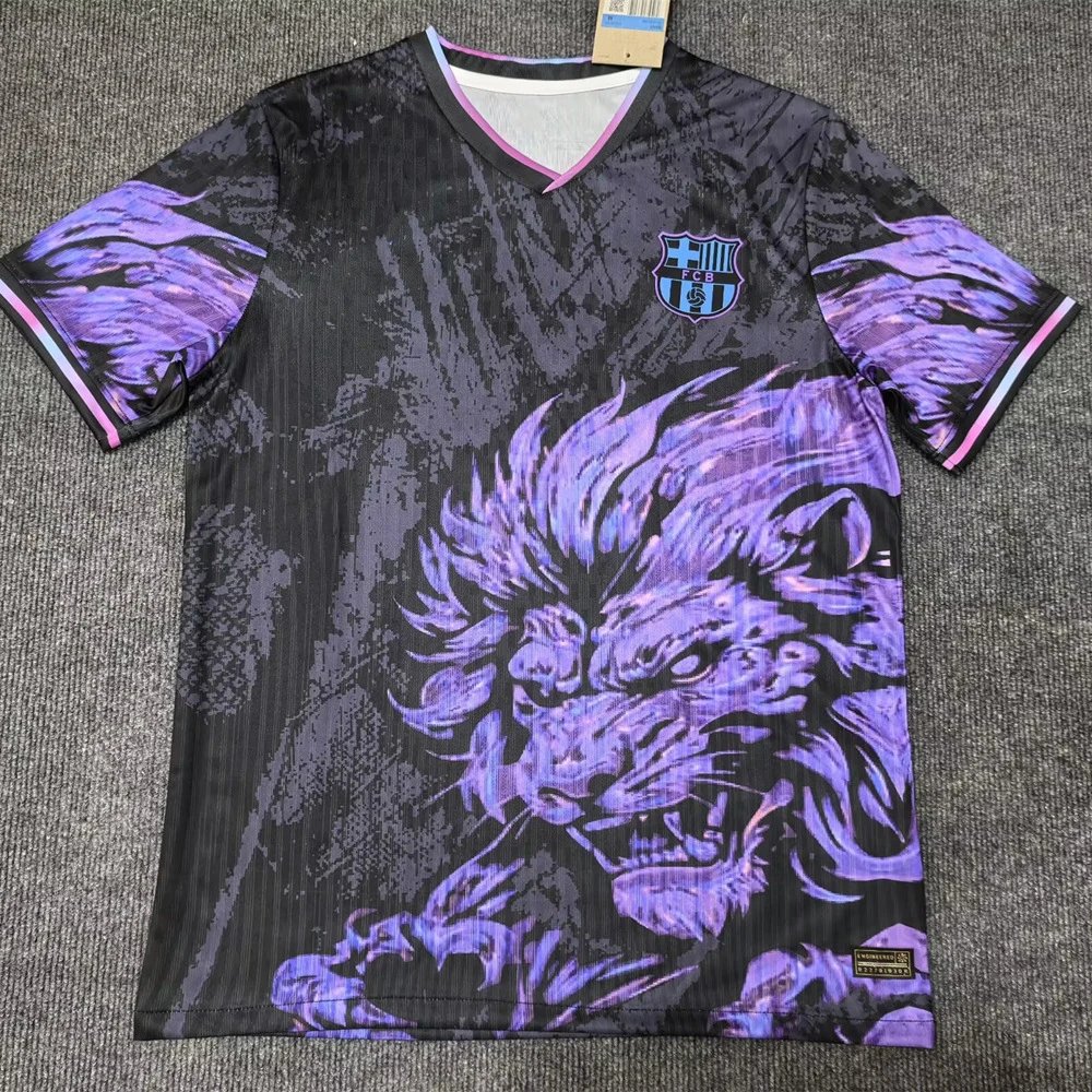 A Bathing Ape Football Jerseys Inter Miami CF camouflage jersey — 2526 Barcelona Black Purple Lion