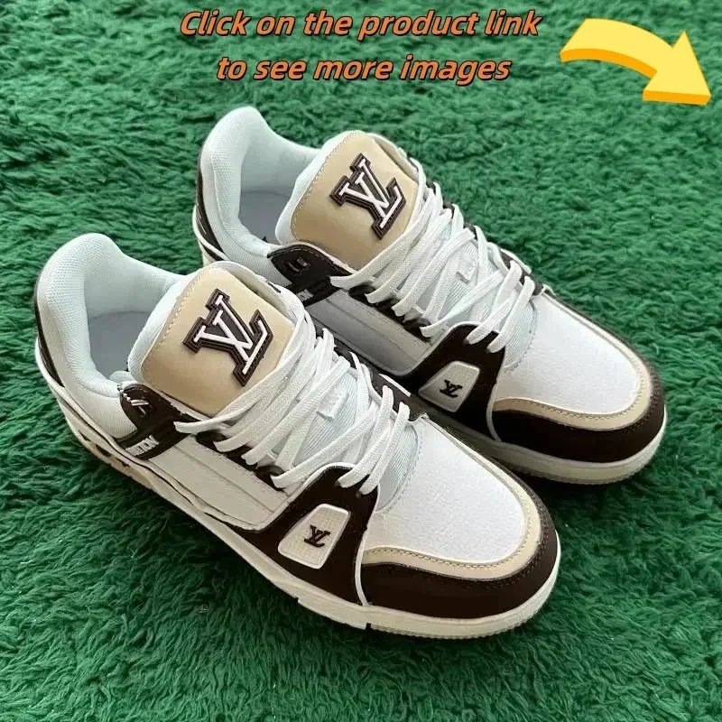 Louis Vuitton Trainer White Beige Brown Monogram Sneakers