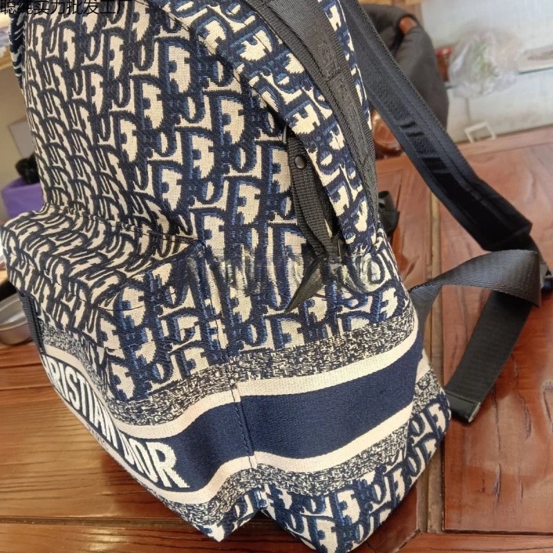 Dior Oblique Beige Navy Monogram Backpack