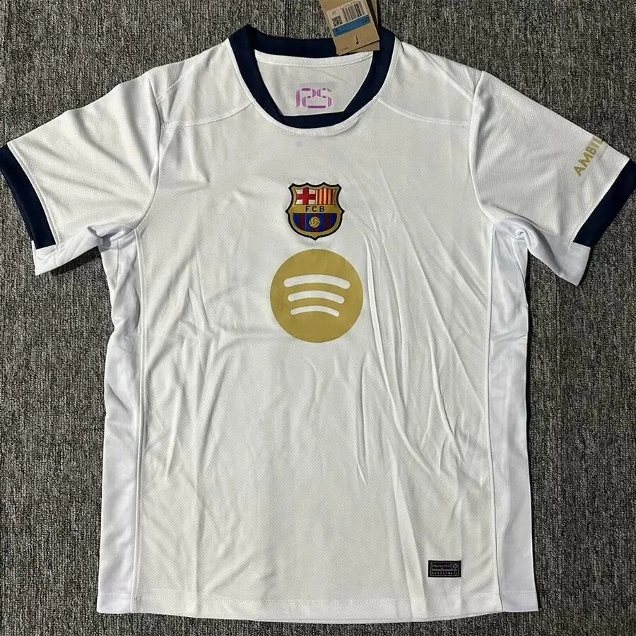 FC Barcelona Football Jerseys Assorted short-sleeve jersey designs — 2526 Barcelona white gold advertisement