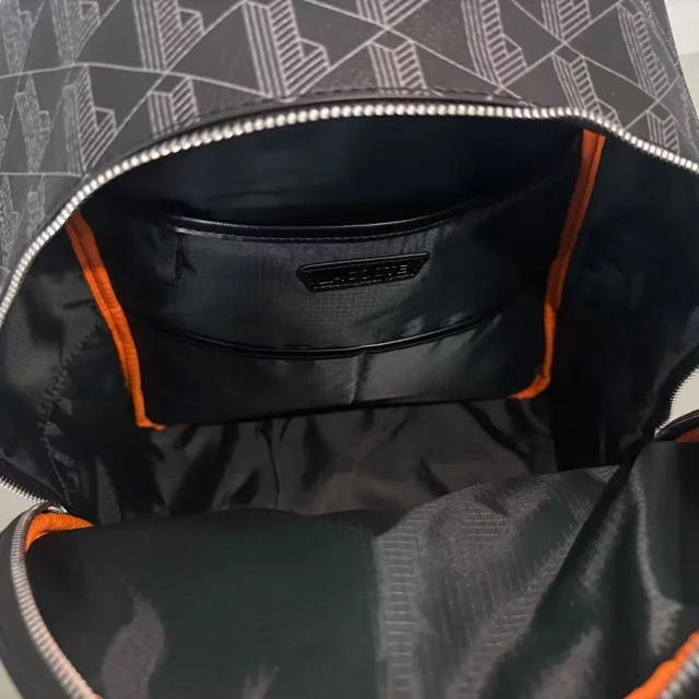 Lacoste Backpacks Geometric Monogram Backpack with Front Zip Pocket product detail image 7