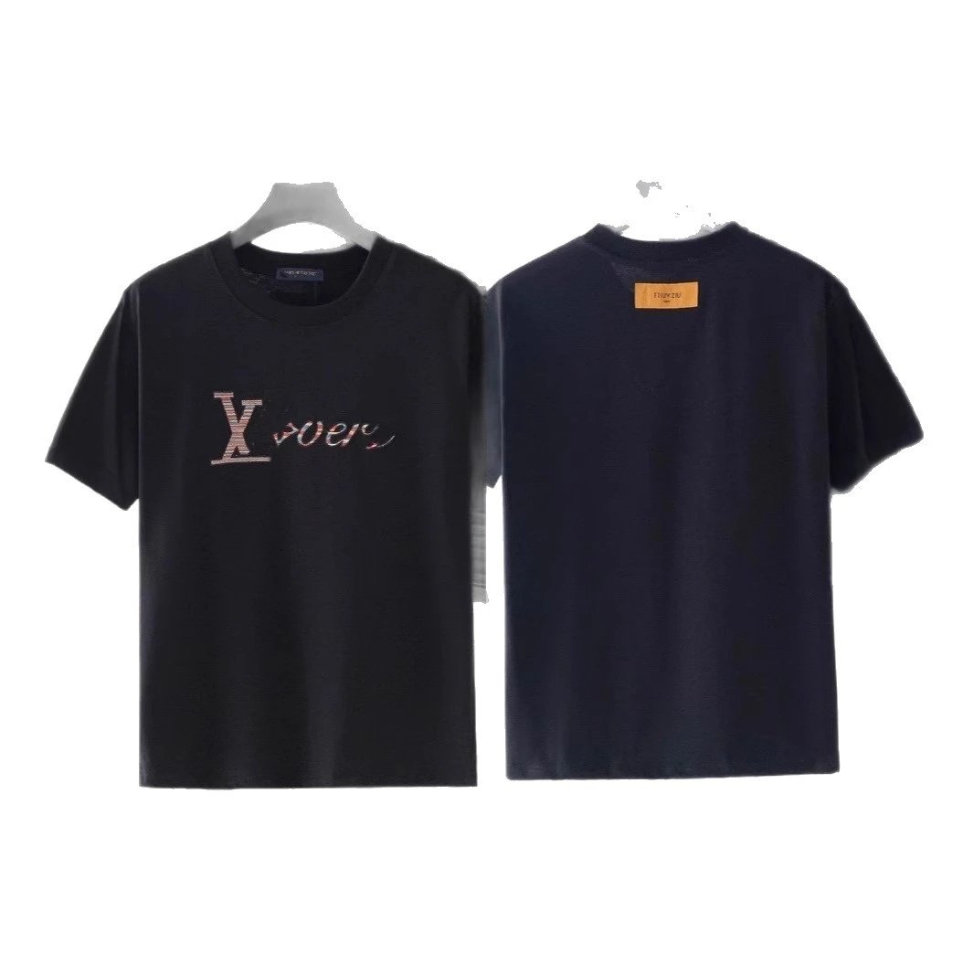Louis Vuitton Graphic Print White Black Casual T-Shirt
