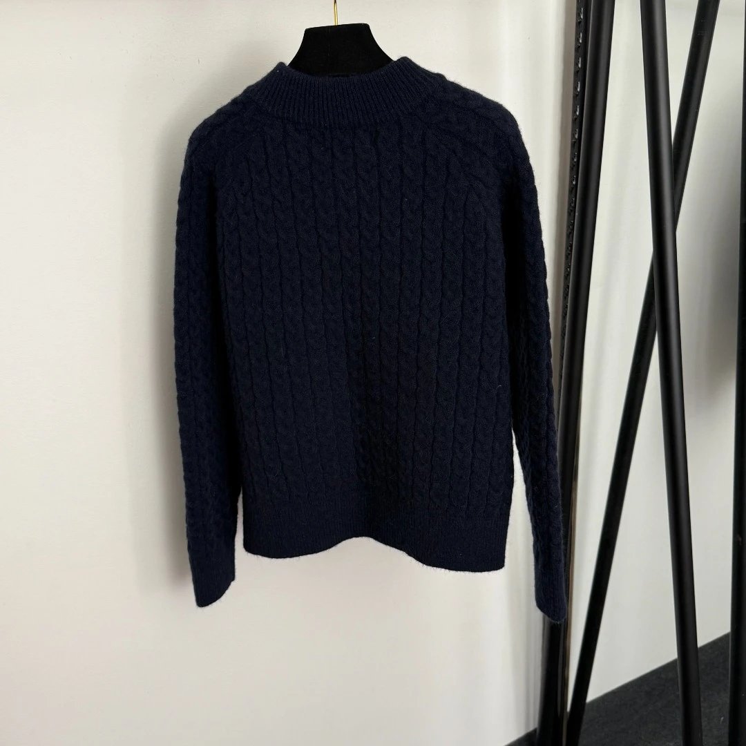 Cable Knit Cream Crewneck Sweater