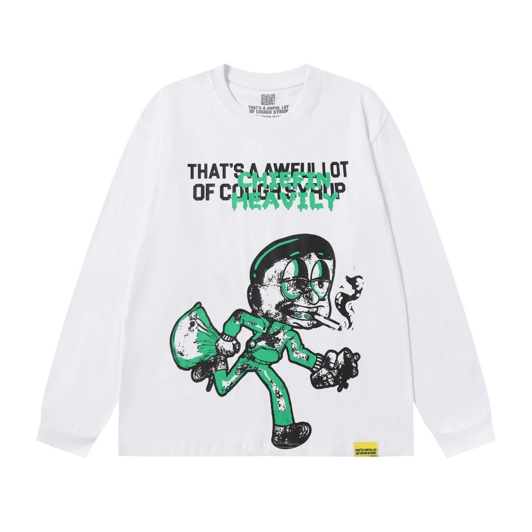 That's A Awful Lot Of Cough Syrup White Graphic Long Sleeve T-Shirt